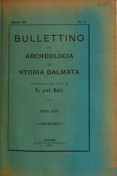 Bulletino di archeologia e storia dalmata