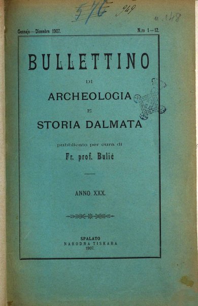 Bulletino di archeologia e storia dalmata