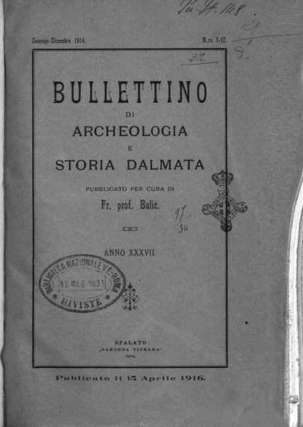 Bulletino di archeologia e storia dalmata