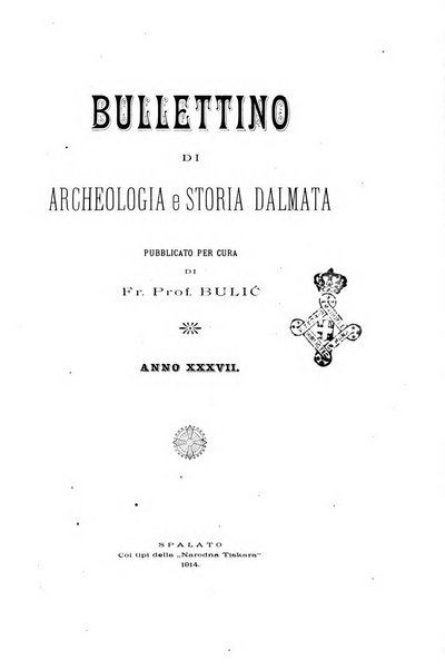 Bulletino di archeologia e storia dalmata