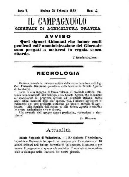 Il campagnuolo giornale di agricoltura pratica