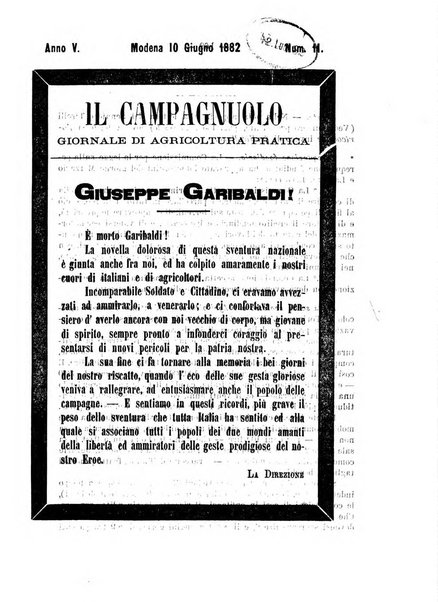 Il campagnuolo giornale di agricoltura pratica