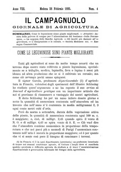 Il campagnuolo giornale di agricoltura pratica