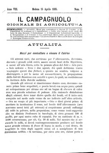 Il campagnuolo giornale di agricoltura pratica