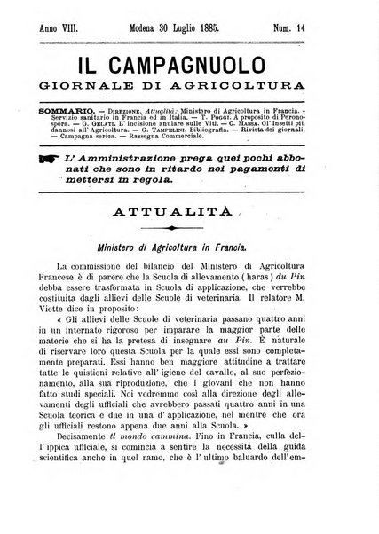 Il campagnuolo giornale di agricoltura pratica