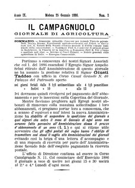 Il campagnuolo giornale di agricoltura pratica