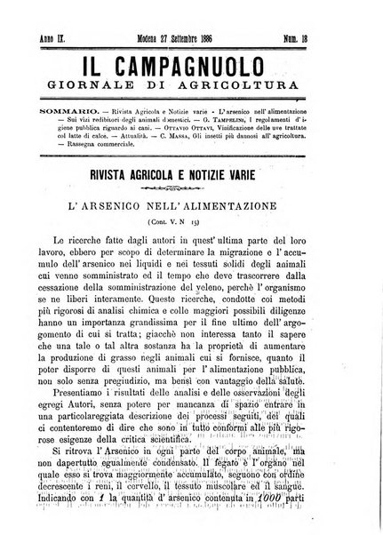 Il campagnuolo giornale di agricoltura pratica