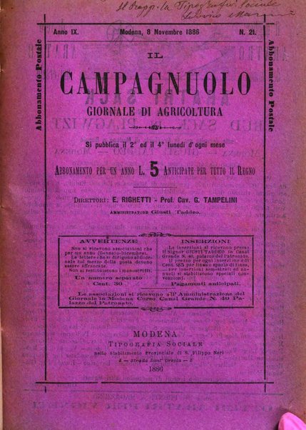 Il campagnuolo giornale di agricoltura pratica