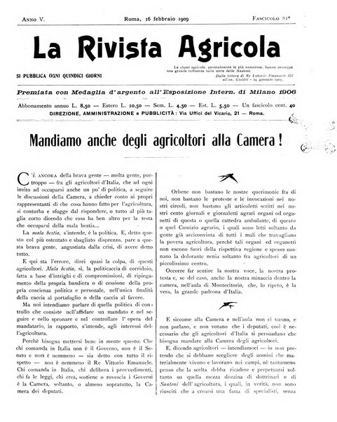 La rivista agricola industriale finanziaria commerciale