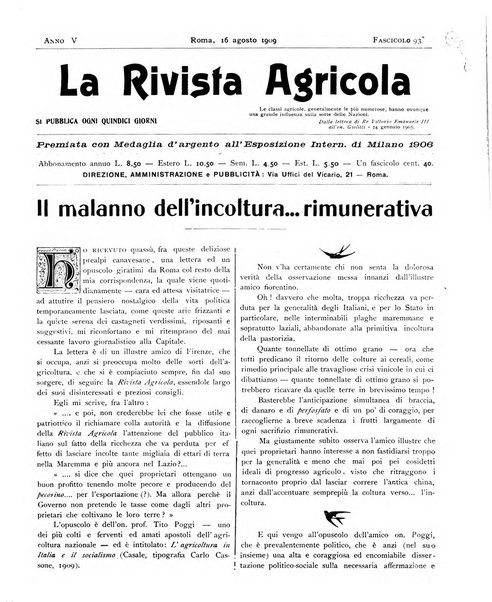 La rivista agricola industriale finanziaria commerciale