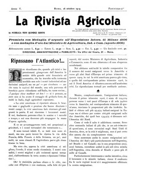 La rivista agricola industriale finanziaria commerciale