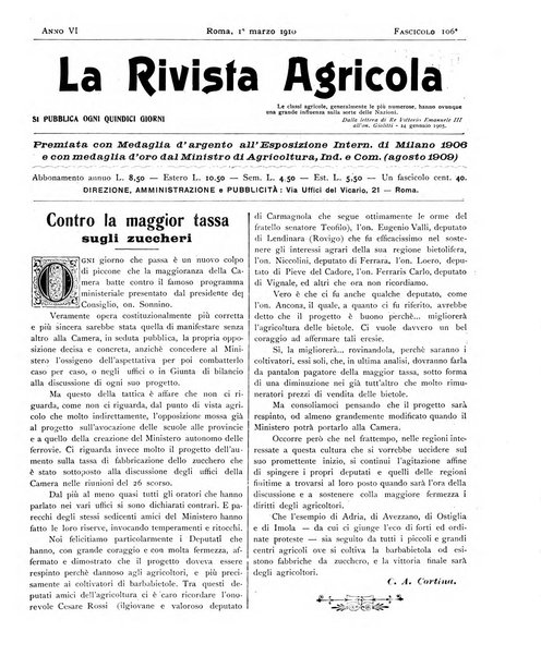 La rivista agricola industriale finanziaria commerciale