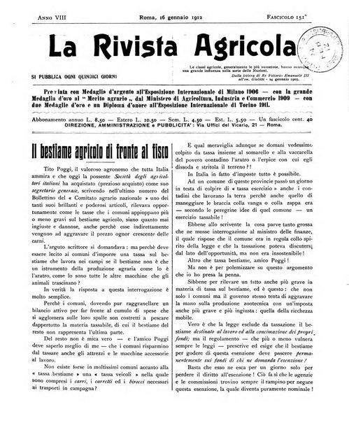 La rivista agricola industriale finanziaria commerciale