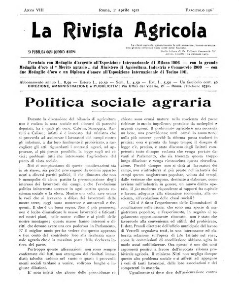 La rivista agricola industriale finanziaria commerciale