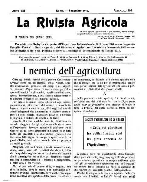 La rivista agricola industriale finanziaria commerciale