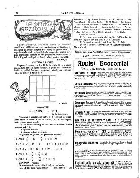 La rivista agricola industriale finanziaria commerciale