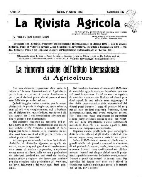 La rivista agricola industriale finanziaria commerciale