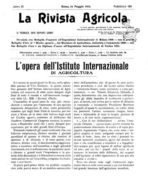 La rivista agricola industriale finanziaria commerciale