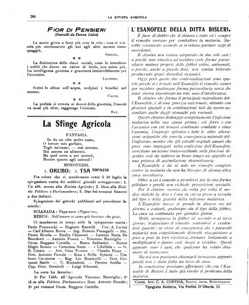 La rivista agricola industriale finanziaria commerciale