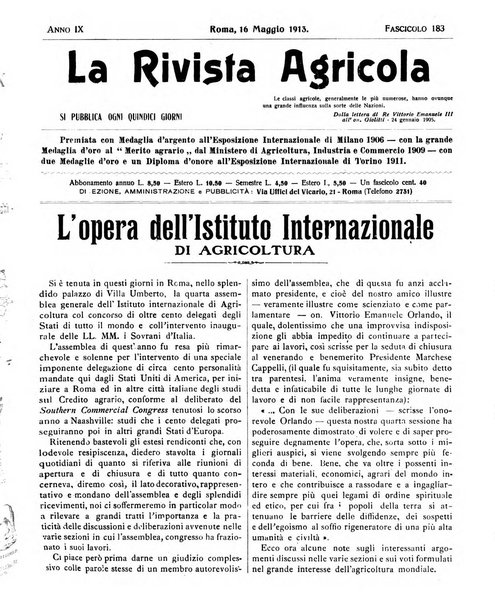 La rivista agricola industriale finanziaria commerciale