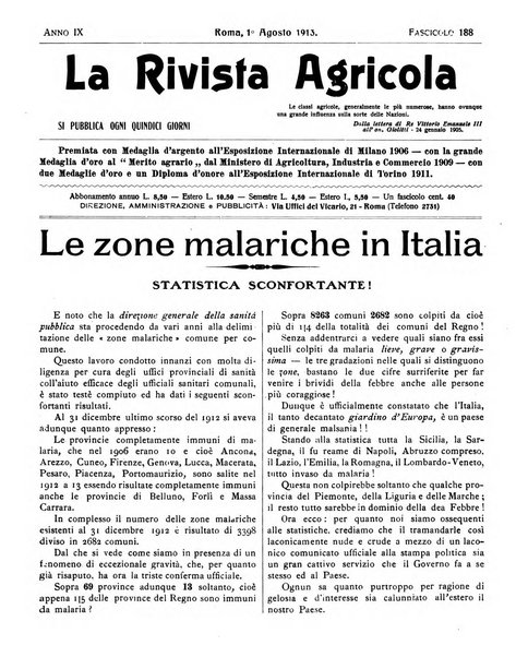 La rivista agricola industriale finanziaria commerciale