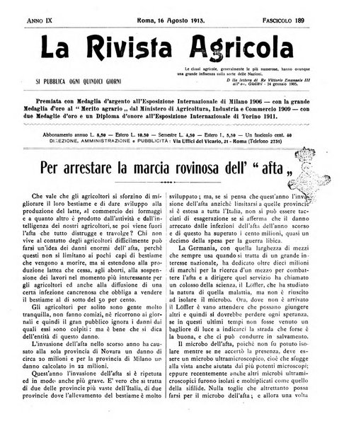 La rivista agricola industriale finanziaria commerciale