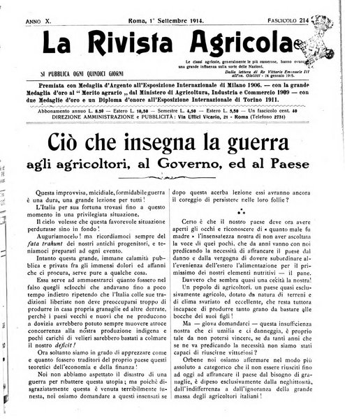 La rivista agricola industriale finanziaria commerciale