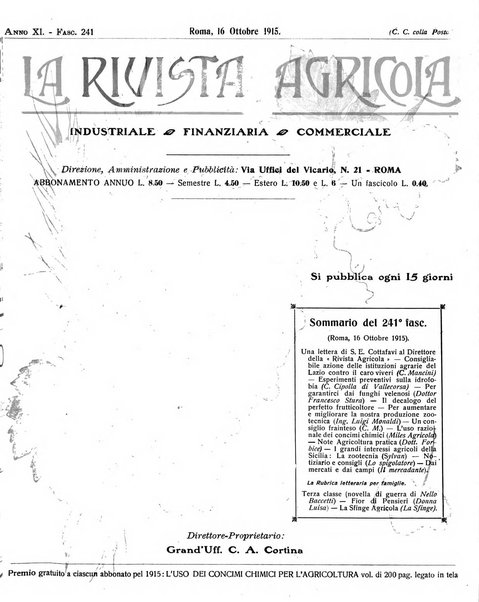 La rivista agricola industriale finanziaria commerciale