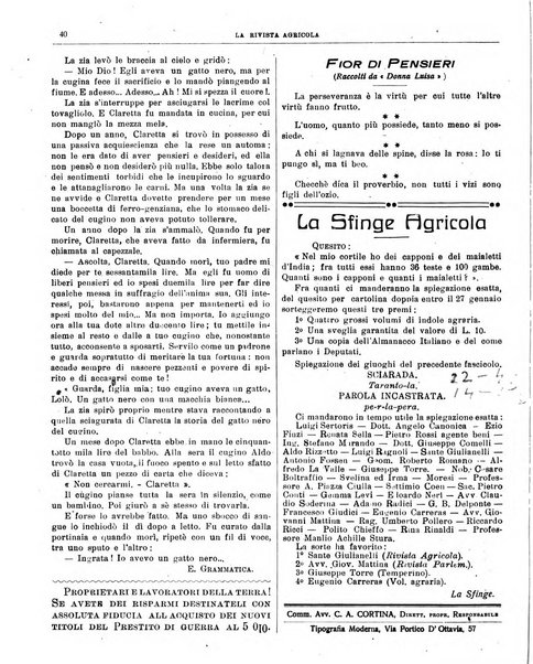 La rivista agricola industriale finanziaria commerciale