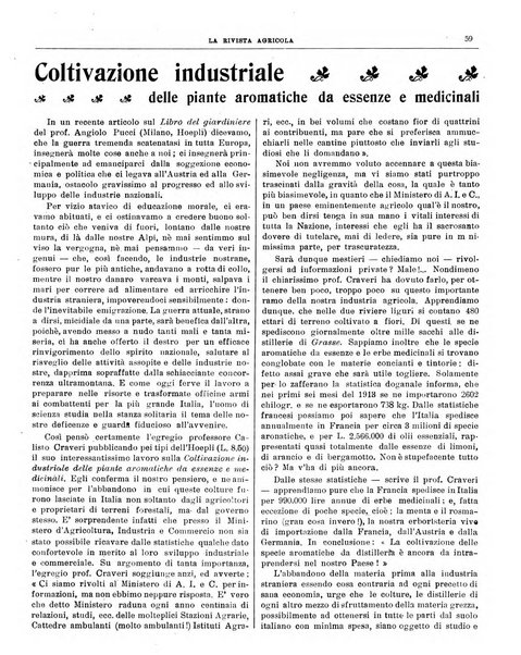 La rivista agricola industriale finanziaria commerciale