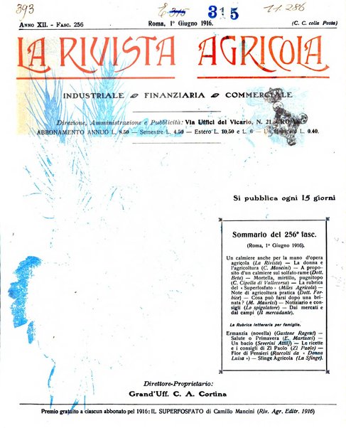 La rivista agricola industriale finanziaria commerciale