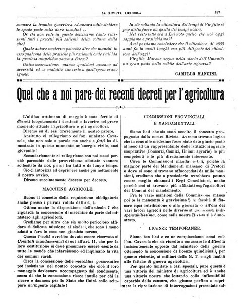 La rivista agricola industriale finanziaria commerciale