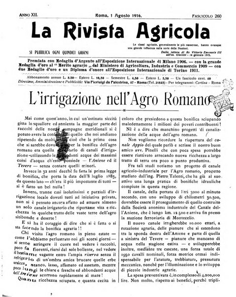 La rivista agricola industriale finanziaria commerciale