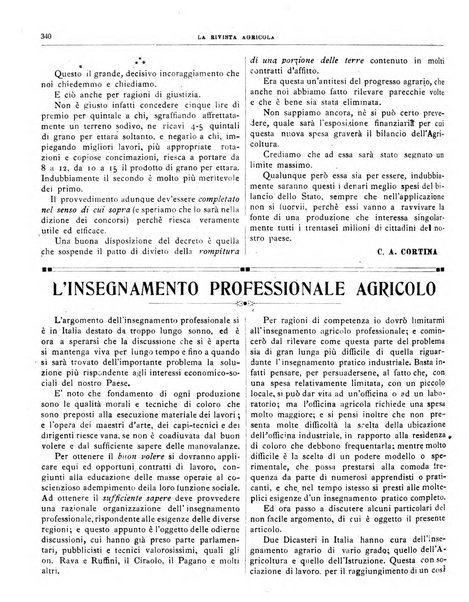 La rivista agricola industriale finanziaria commerciale