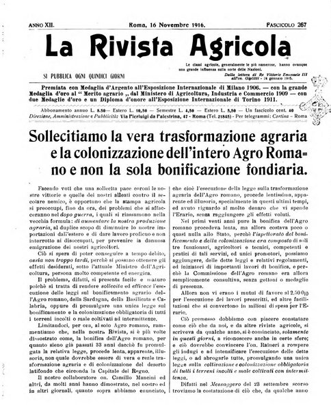 La rivista agricola industriale finanziaria commerciale