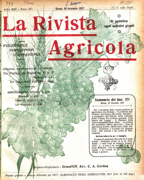 La rivista agricola industriale finanziaria commerciale