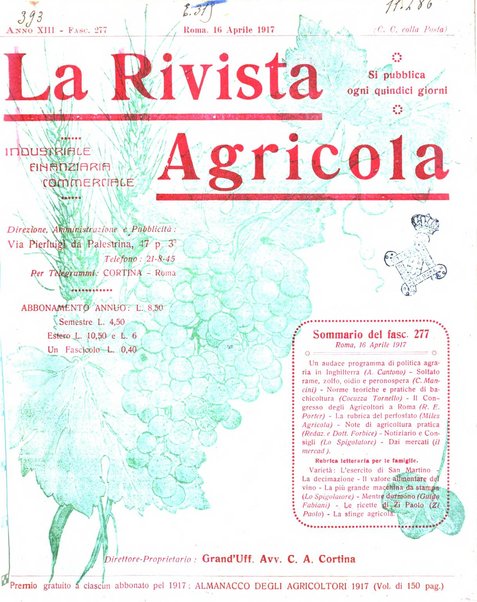 La rivista agricola industriale finanziaria commerciale