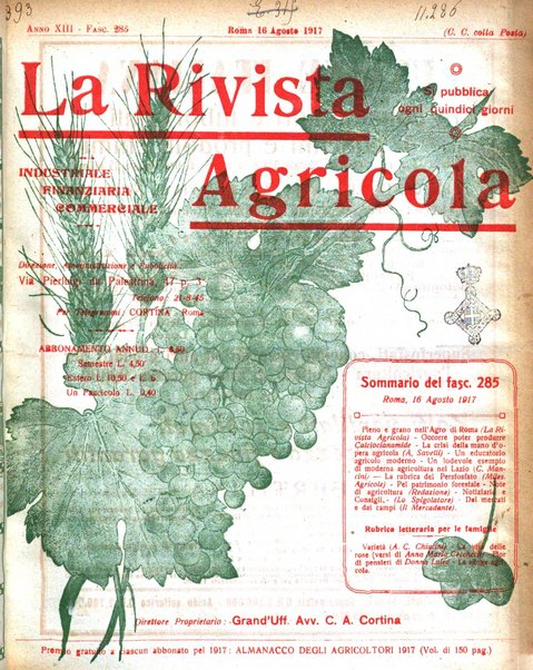 La rivista agricola industriale finanziaria commerciale