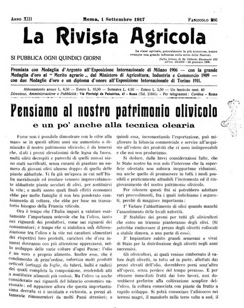 La rivista agricola industriale finanziaria commerciale