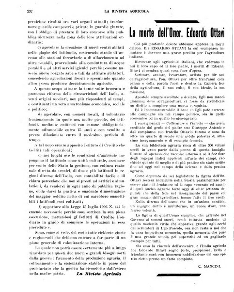 La rivista agricola industriale finanziaria commerciale