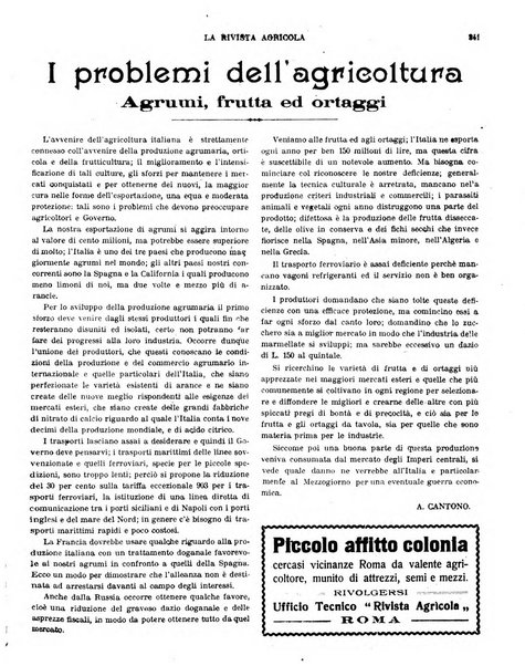 La rivista agricola industriale finanziaria commerciale