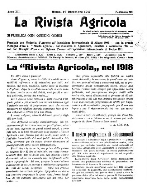 La rivista agricola industriale finanziaria commerciale