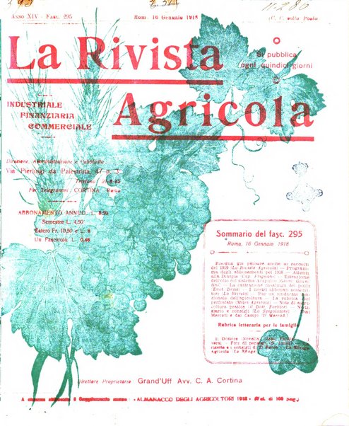 La rivista agricola industriale finanziaria commerciale