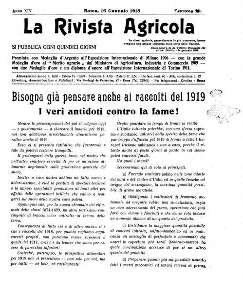 La rivista agricola industriale finanziaria commerciale