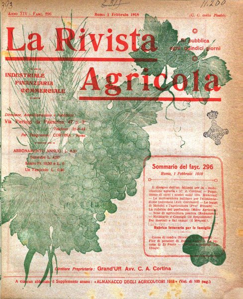 La rivista agricola industriale finanziaria commerciale