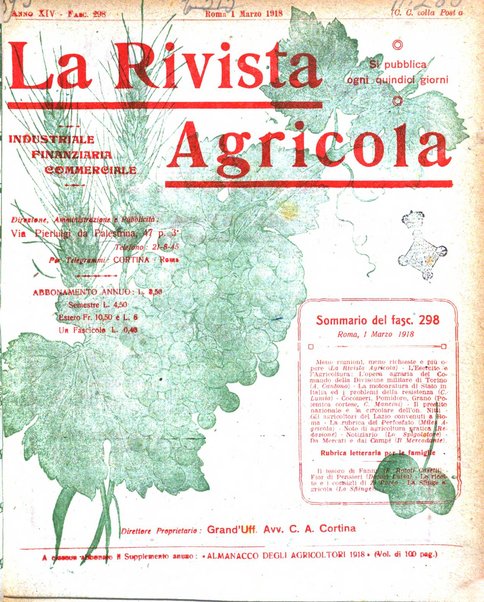 La rivista agricola industriale finanziaria commerciale