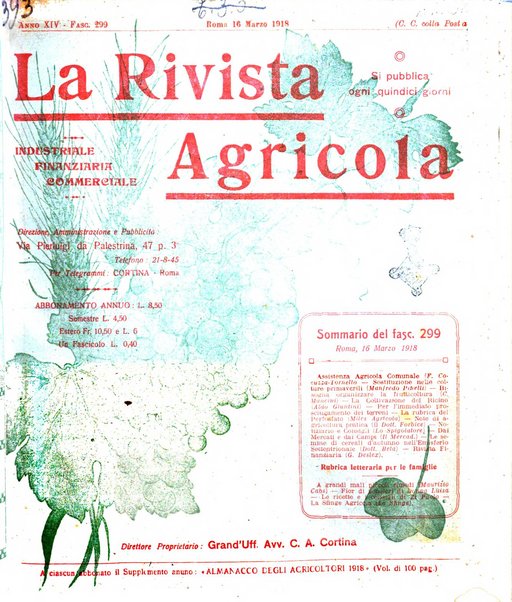 La rivista agricola industriale finanziaria commerciale