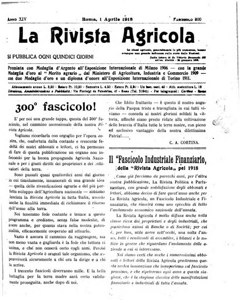 La rivista agricola industriale finanziaria commerciale