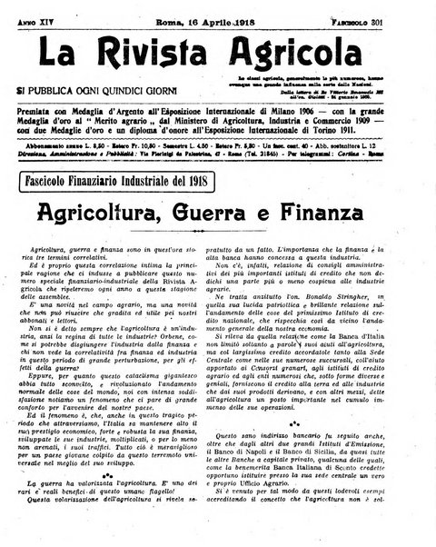 La rivista agricola industriale finanziaria commerciale