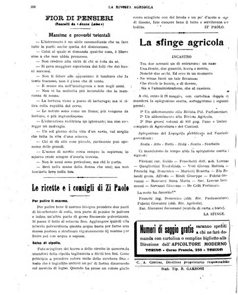 La rivista agricola industriale finanziaria commerciale